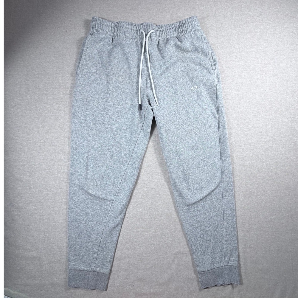 Oakley Men Logo Jogger Gray Fleece Sweatpant Regular Sz M Gym Athletic Elastic